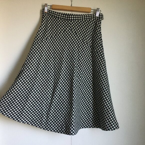 Vintage Rockabilly Houndstooth A-Line Midi Skirt 28W - Picture 3 of 15